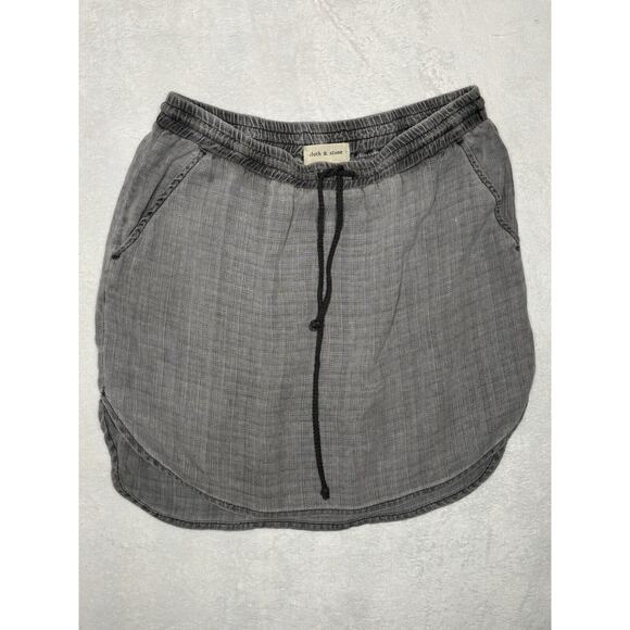 Cloth & Stone women's sz M Gray chambray short tencel skirt With pockets - Picture 1 of 5